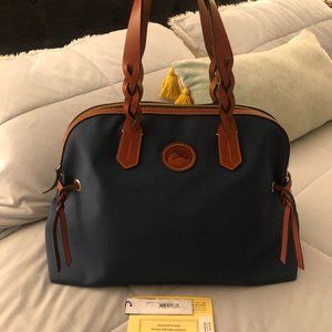 Dooney & Bourke Nylon Large Domed Satchel Navy